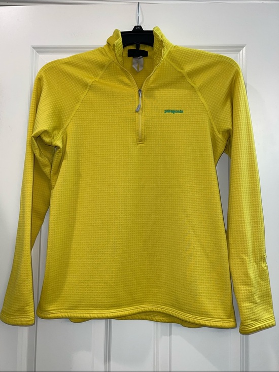 Patagonia Jackets & Blazers - Patagonia Yellow Long-Sleeve Quarter Zip Waffle Pullover